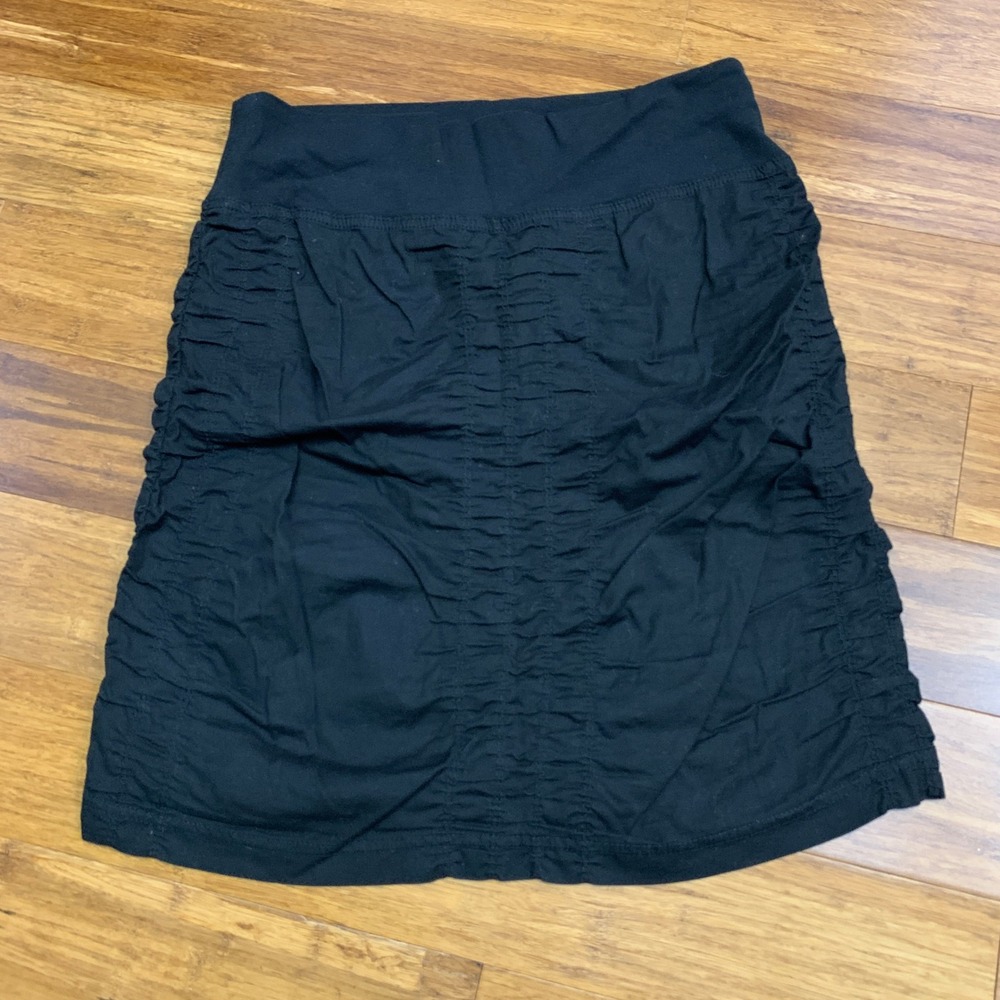 Wearables Black Mini Skirt Size XS Ruched Cotton Blend Casual Fashion Breathable